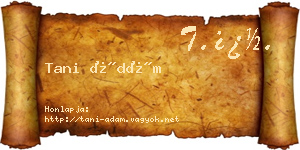 Tani Ádám névjegykártya